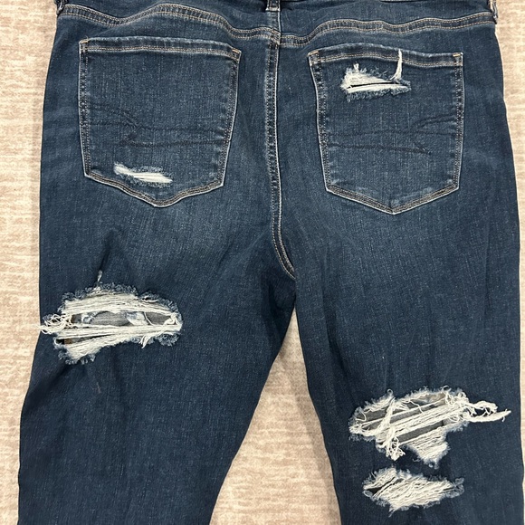 American Eagle Outfitters Blue Skinny Distressed Jeans size 16R EUC - Picture 4 of 6